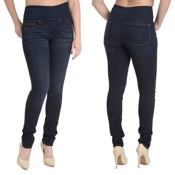 Spanx Womens Dark High Rise Side Zip Stretch The Signature Skinny Jeans Medium - Picture 1 of 10
